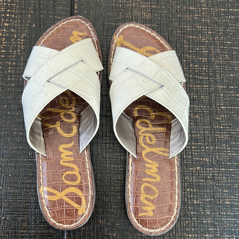 WHITE SAM EDELMAN SANDALS